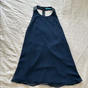 Alice + Olivia Navy Sleeveless Mini Halter Dress